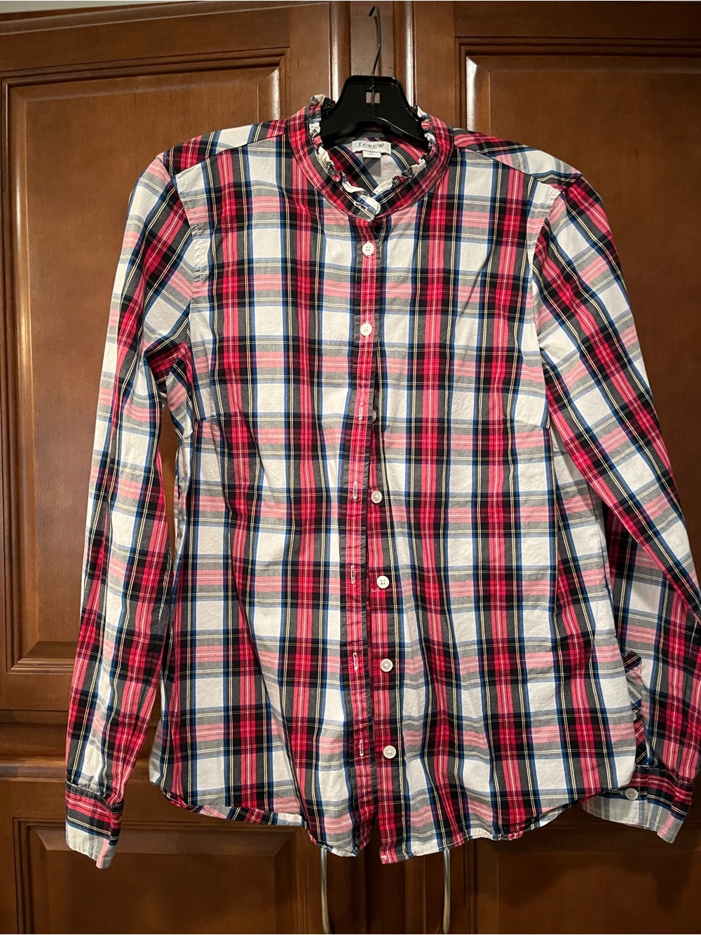 J. Crew Plaid Button-Up Shirt in Red and White